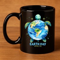 Earth Day Everyday April 22 Sea Turtle Save The Planet Cute Gift 11oz C Handle Ceramic Mug