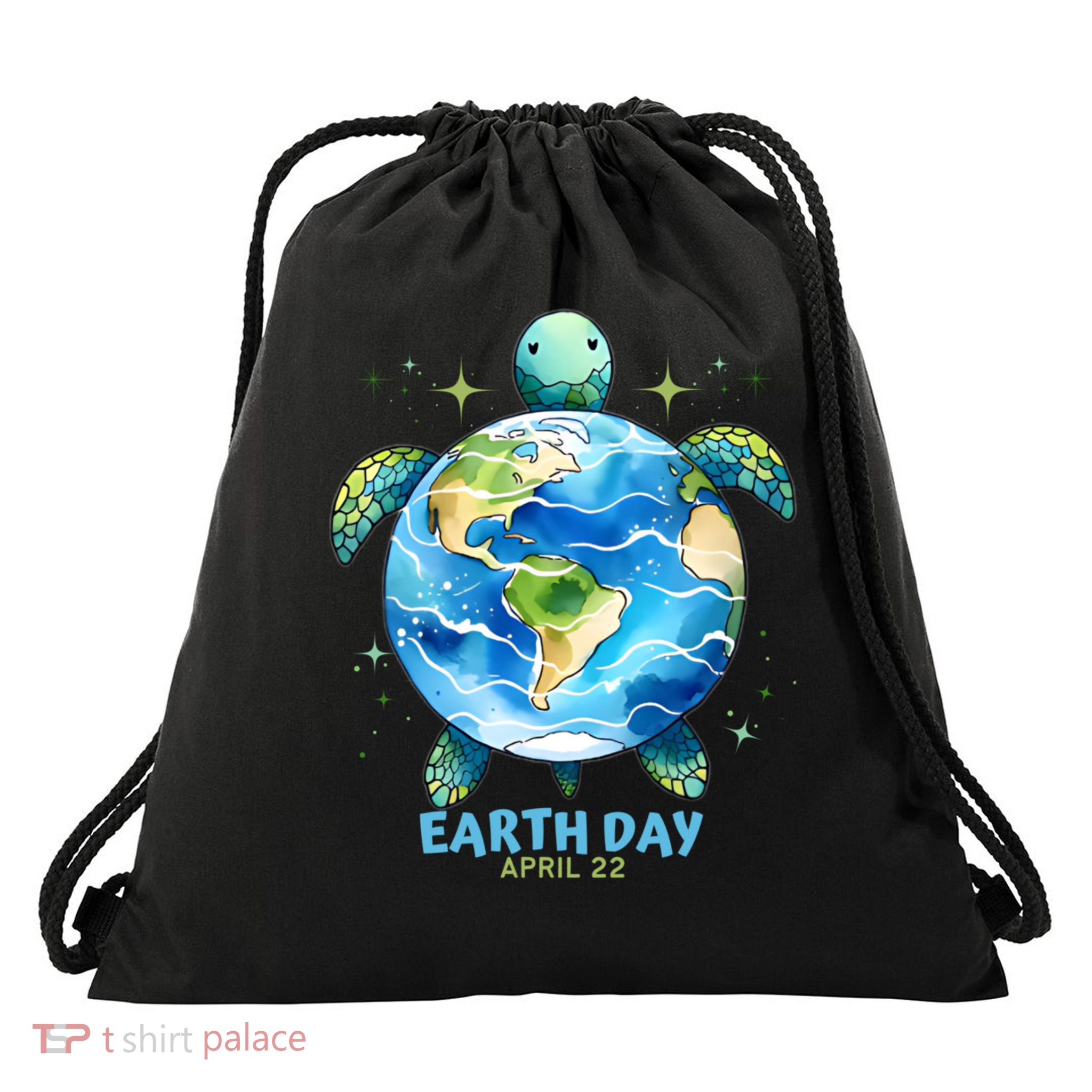 Earth Day Everyday April 22 Sea Turtle Save The Planet Cute Gift Drawstring Bag