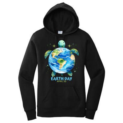 Earth Day Everyday April 22 Sea Turtle Save The Planet Cute Gift Women's Pullover Hoodie