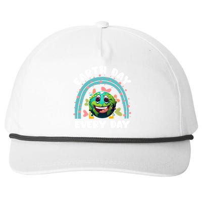 Earth Day Every Day Environtal Care Save Earth Funny Gift Snapback Five-Panel Rope Hat