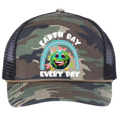 Earth Day Every Day Environtal Care Save Earth Funny Gift Retro Rope Trucker Hat Cap