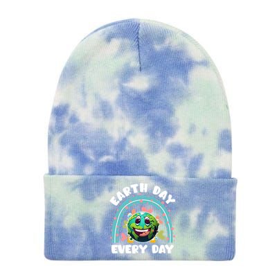 Earth Day Every Day Environtal Care Save Earth Funny Gift Tie Dye 12in Knit Beanie