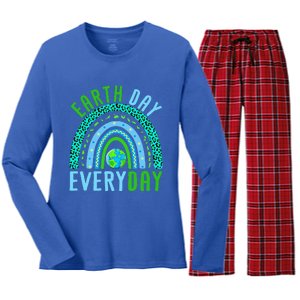 Earth Day Everyday Rainbow Women's Long Sleeve Flannel Pajama Set 