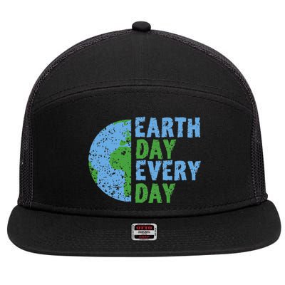 Earth Day Every Day Mother Earth Science Environmental 7 Panel Mesh Trucker Snapback Hat