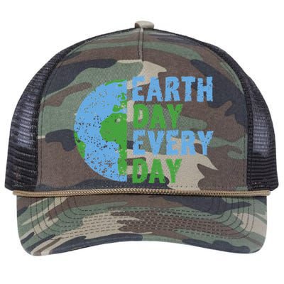 Earth Day Every Day Mother Earth Science Environmental Retro Rope Trucker Hat Cap