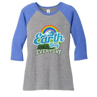 Earth Day Everday Climate Change Environtal Gift Women's Tri-Blend 3/4-Sleeve Raglan Shirt