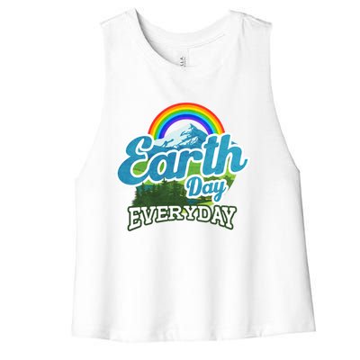 Earth Day Everday Climate Change Environtal Gift Women's Racerback Cropped Tank