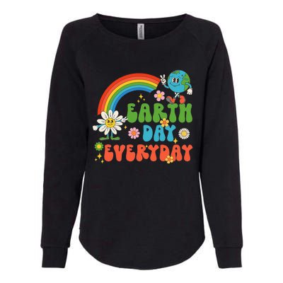 Earth Day Everyday Rainbow Hippie Groovy Save Planet Earth Womens California Wash Sweatshirt