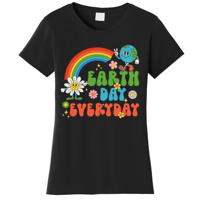 Earth Day Everyday Rainbow Hippie Groovy Save Planet Earth Women's T-Shirt