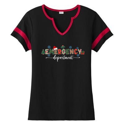 Emergency Department Er Nurse Christmas Emergency Room Ladies Halftime Notch Neck Tee