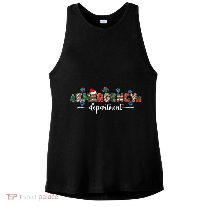 Emergency Department Er Nurse Christmas Emergency Room Ladies PosiCharge Tri-Blend Wicking Tank
