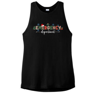 Emergency Department Er Nurse Christmas Emergency Room Ladies PosiCharge Tri-Blend Wicking Tank