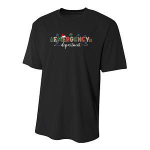 Emergency Department Er Nurse Christmas Emergency Room Youth Performance Sprint T-Shirt