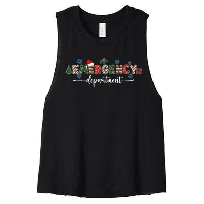 Emergency Department Er Nurse Christmas Emergency Room Women's Racerback Cropped Tank