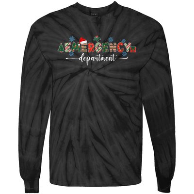 Emergency Department Er Nurse Christmas Emergency Room Tie-Dye Long Sleeve Shirt