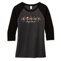 Emergency Department Er Nurse Christmas Emergency Room Women's Tri-Blend 3/4-Sleeve Raglan Shirt