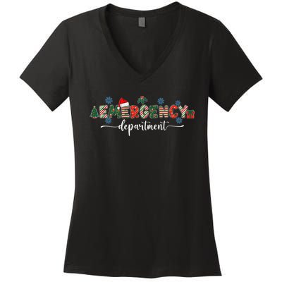 Emergency Department Er Nurse Christmas Emergency Room Women's V-Neck T-Shirt