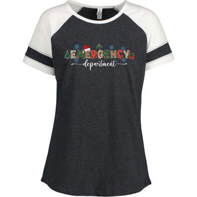 Emergency Department Er Nurse Christmas Emergency Room Enza Ladies Jersey Colorblock Tee