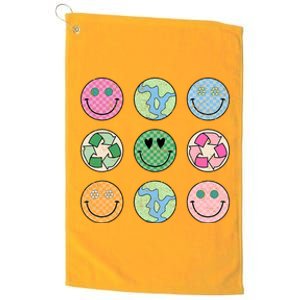 Earth Day Everyday Groovy Face Recycle Save Our Planet Platinum Collection Golf Towel