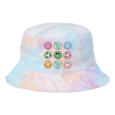 Earth Day Everyday Groovy Face Recycle Save Our Planet Tie Dye Newport Bucket Hat