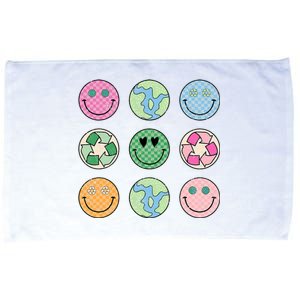 Earth Day Everyday Groovy Face Recycle Save Our Planet Microfiber Hand Towel