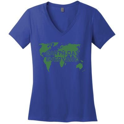 Earth Day Everyday Mother Earth Distressed Green Cool Gift Women's V-Neck T-Shirt