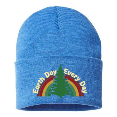 Earth Day Every Day Save Our Planet Vegan Rainbow Trees Gift Sustainable Knit Beanie