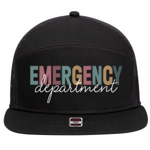 Emergency Departt Emergency Room Healthcare Nursing Nurse Gift 7 Panel Mesh Trucker Snapback Hat