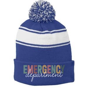 Emergency Departt Emergency Room Healthcare Nursing Nurse Gift Stripe Pom Pom Beanie