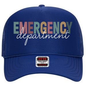 Emergency Departt Emergency Room Healthcare Nursing Nurse Gift High Crown Mesh Back Trucker Hat