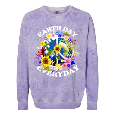 Earth Day Everyday Protect Our Planet Environmentalist Colorblast Crewneck Sweatshirt