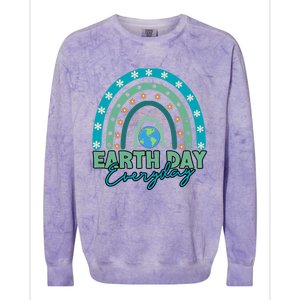 Earth Day Every Day Gift Earth Day Planet Everyday Rainbow Gift Colorblast Crewneck Sweatshirt