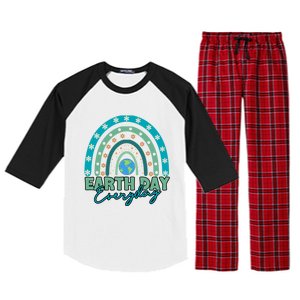 Earth Day Every Day Gift Earth Day Planet Everyday Rainbow Gift Raglan Sleeve Pajama Set