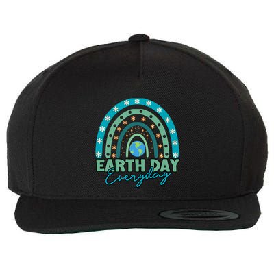 Earth Day Every Day Gift Earth Day Planet Everyday Rainbow Gift Wool Snapback Cap