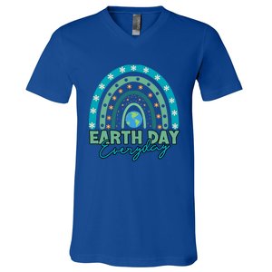 Earth Day Every Day Gift Earth Day Planet Everyday Rainbow Gift V-Neck T-Shirt