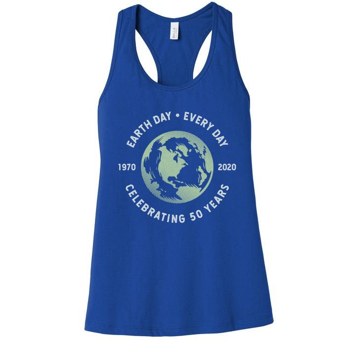 Earth Day Every Day Gift Grunge 50th Anniversary Earth Day Gift Funny Gift Women's Racerback Tank