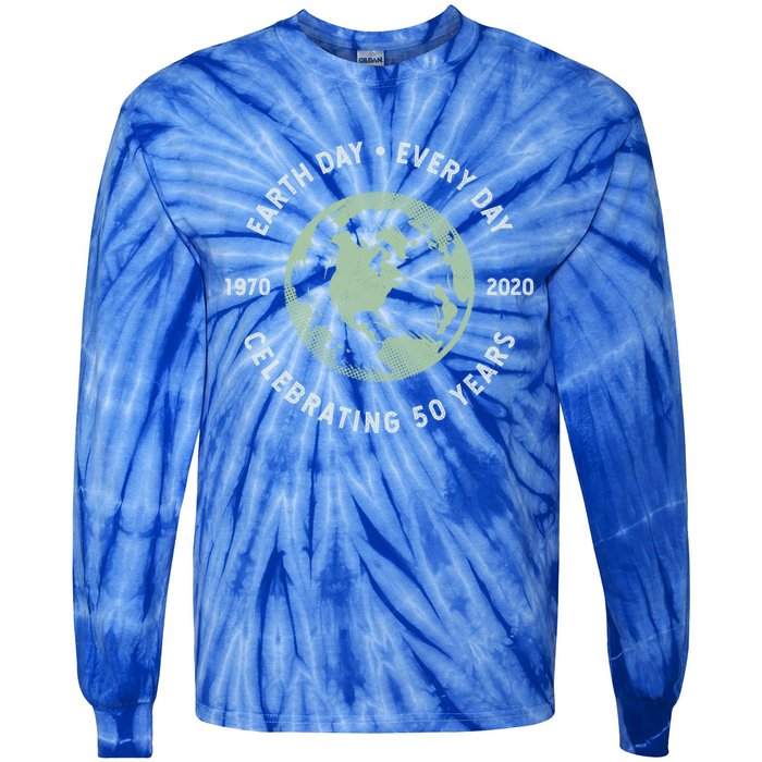 Earth Day Every Day Gift Grunge 50th Anniversary Earth Day Gift Funny Gift Tie-Dye Long Sleeve Shirt