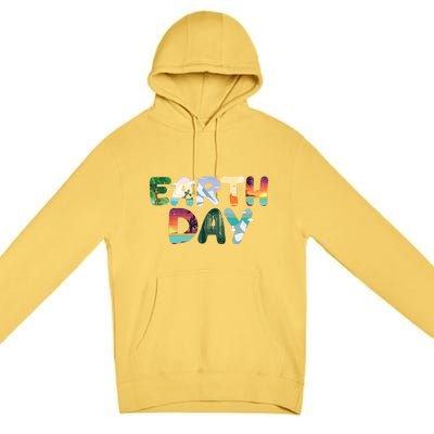 Earth Day Elements Nature Global Warming Premium Pullover Hoodie