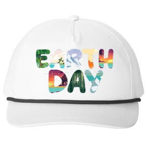 Earth Day Elements Nature Global Warming Snapback Five-Panel Rope Hat