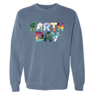 Earth Day Elements Nature Global Warming Garment-Dyed Sweatshirt