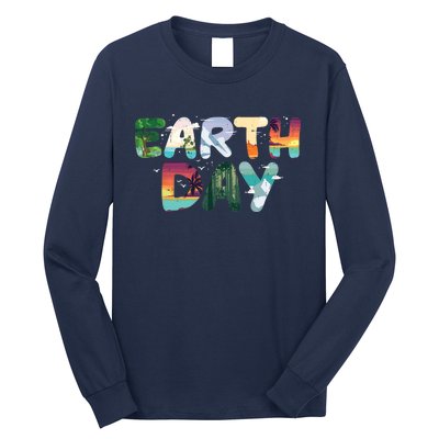 Earth Day Elements Nature Global Warming Long Sleeve Shirt