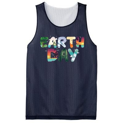 Earth Day Elements Nature Global Warming Mesh Reversible Basketball Jersey Tank