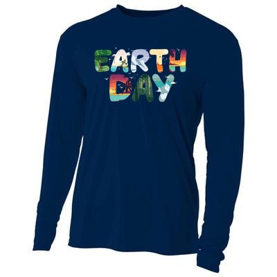 Earth Day Elements Nature Global Warming Cooling Performance Long Sleeve Crew