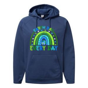 Earth Day Everyday S.hirt Earth Day Rainbow Save The Planet Performance Fleece Hoodie