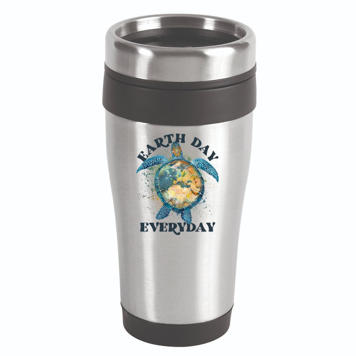 Earth Day Everyday Watercolor Sea Turtle Earth 16oz Travel Tumbler