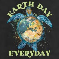 Earth Day Everyday Watercolor Sea Turtle Earth Trucker Hat