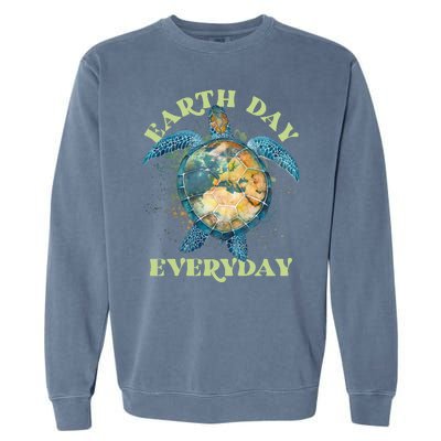 Earth Day Everyday Watercolor Sea Turtle Earth Garment-Dyed Sweatshirt