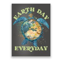 Earth Day Everyday Watercolor Sea Turtle Earth Poster