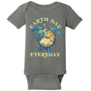 Earth Day Everyday Watercolor Sea Turtle Earth Baby Bodysuit