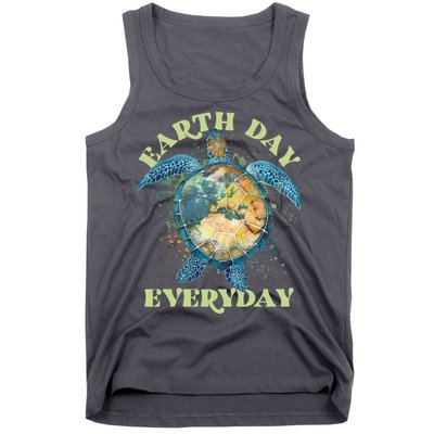 Earth Day Everyday Watercolor Sea Turtle Earth Tank Top